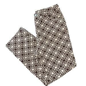 Peppermayo Brown Geometric Mod High Waisted Straight Leg Pants Boho Retro Size 6